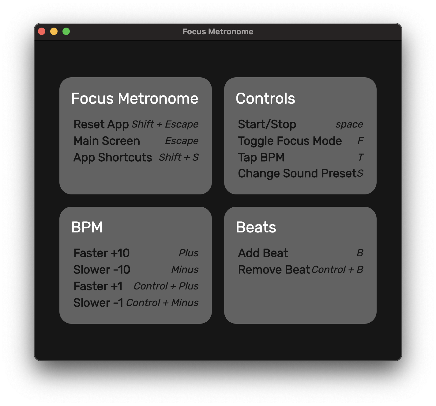 Shortcuts